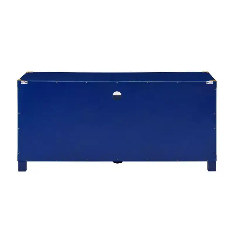 Campaign Entertainment Center Console with Drawers and Shelving - Blue