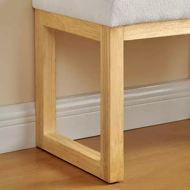 MAYEERTY Shoe Changing Bench with Wooden Frame and Soft Cushioned Seat for Hallway and Living Room - Beige