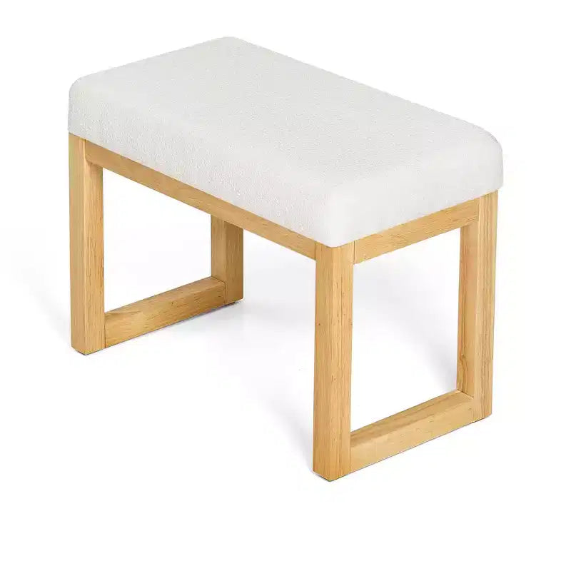 MAYEERTY Shoe Changing Bench with Wooden Frame and Soft Cushioned Seat for Hallway and Living Room - Beige
