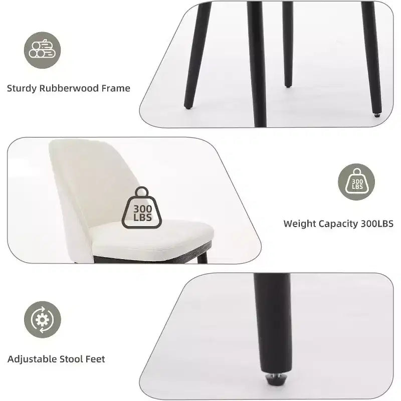 COZONY Leather Upholstered Dining Chair with Wood Legs, Wing Backrest and Thick Cushion