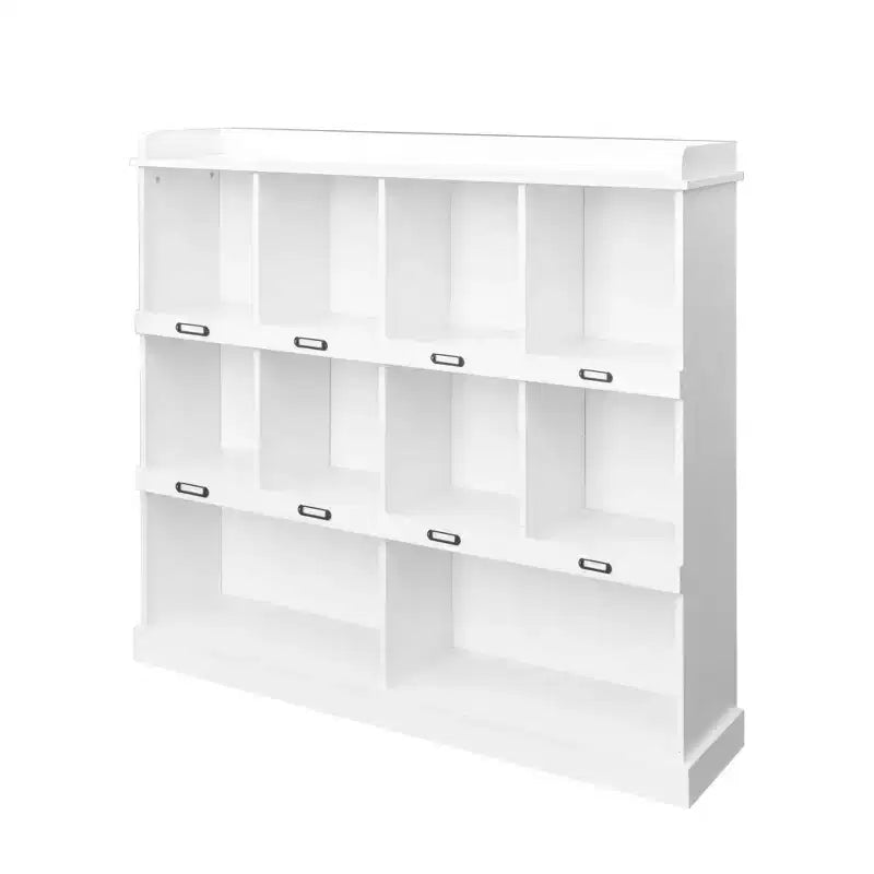 10-Cube Tall Freestanding Bookcase with Vintage Industrial Style for Living Room, Bedroom and Office