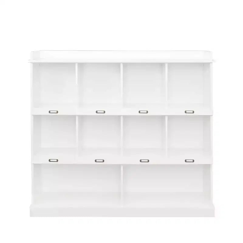 10-Cube Tall Freestanding Bookcase with Vintage Industrial Style for Living Room, Bedroom and Office