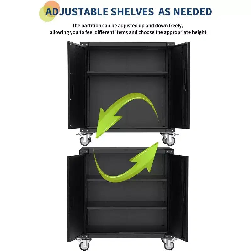 Heavy Duty Rolling Metal Tool Storage Cabinet with Adjustable Shelf and Locks for Garage and Workshop