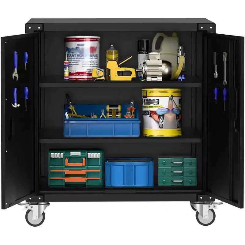 Heavy Duty Rolling Metal Tool Storage Cabinet with Adjustable Shelf and Locks for Garage and Workshop