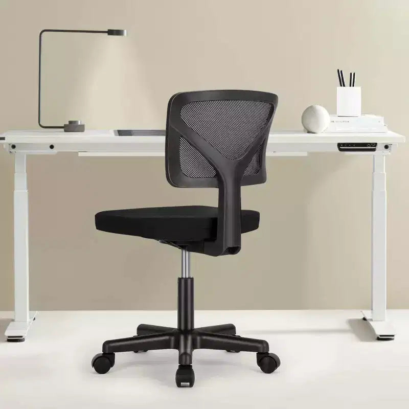 TUYOHW Low-Back Mesh Armless Office Chair with Lumbar Support for Study, Office and Reading Room