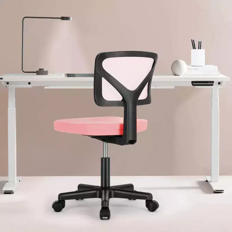 TUYOHW Low-Back Mesh Armless Office Chair with Lumbar Support for Study, Office and Reading Room