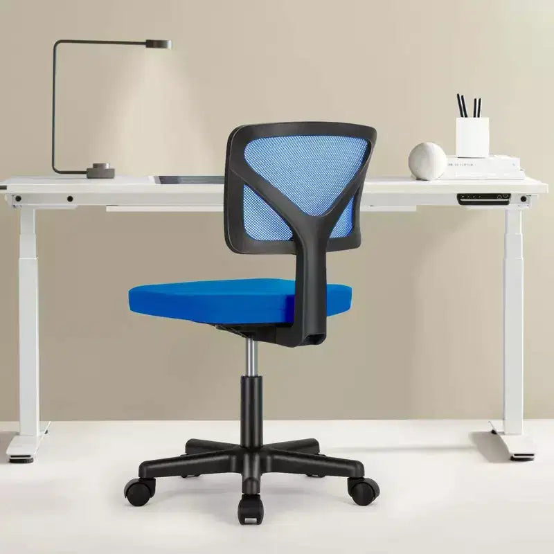 TUYOHW Low-Back Mesh Armless Office Chair with Lumbar Support for Study, Office and Reading Room
