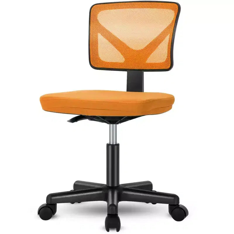 TUYOHW Low-Back Mesh Armless Office Chair with Lumbar Support for Study, Office and Reading Room
