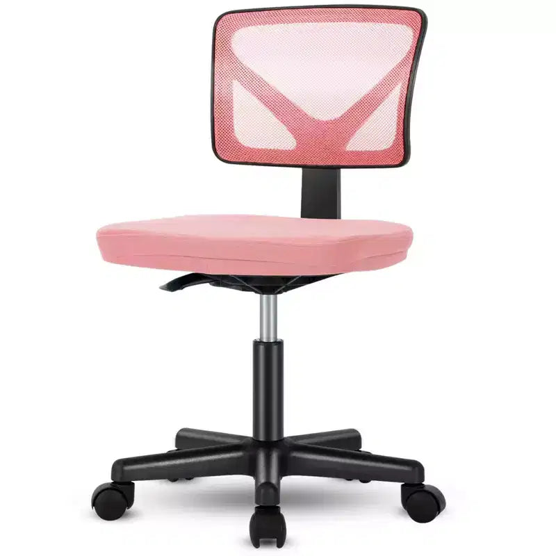 TUYOHW Low-Back Mesh Armless Office Chair with Lumbar Support for Study, Office and Reading Room