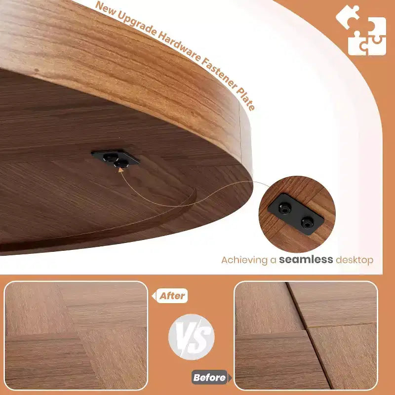 47" Round Dining Table for 4-6 People with Sturdy Pedestal Base - Kitchen and Apartment