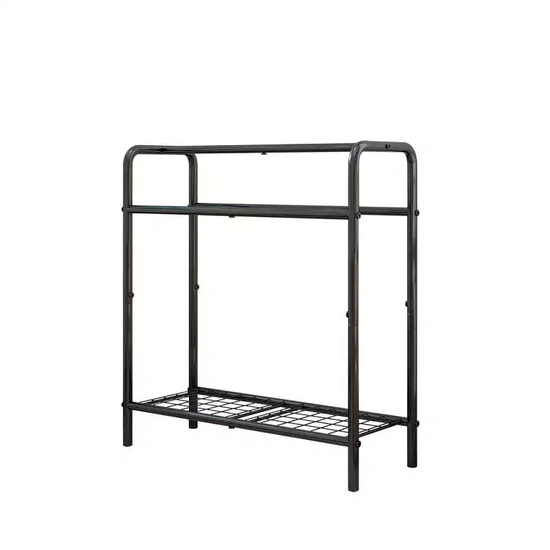 VIYET 30" 3-Tier Freestanding Metal Towel Rack in Black - Bathroom, Bedroom and Pool Organizer