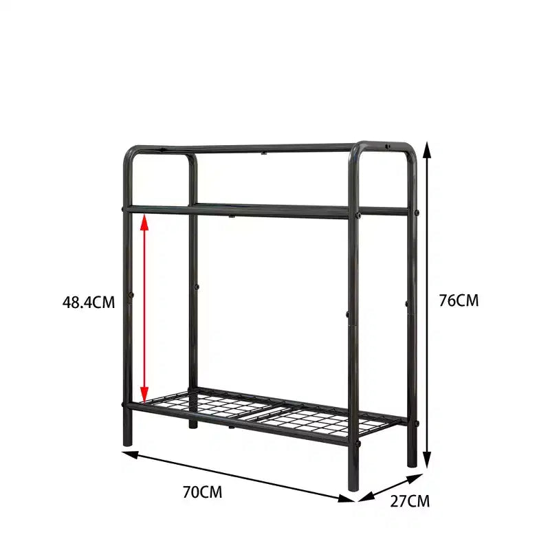 VIYET 30" 3-Tier Freestanding Metal Towel Rack in Black - Bathroom, Bedroom and Pool Organizer