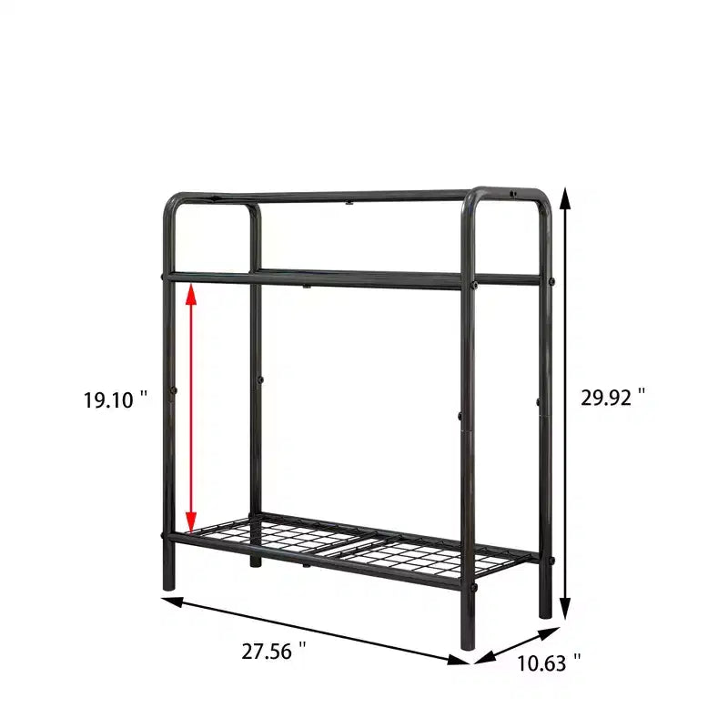 VIYET 30" 3-Tier Freestanding Metal Towel Rack in Black - Bathroom, Bedroom and Pool Organizer