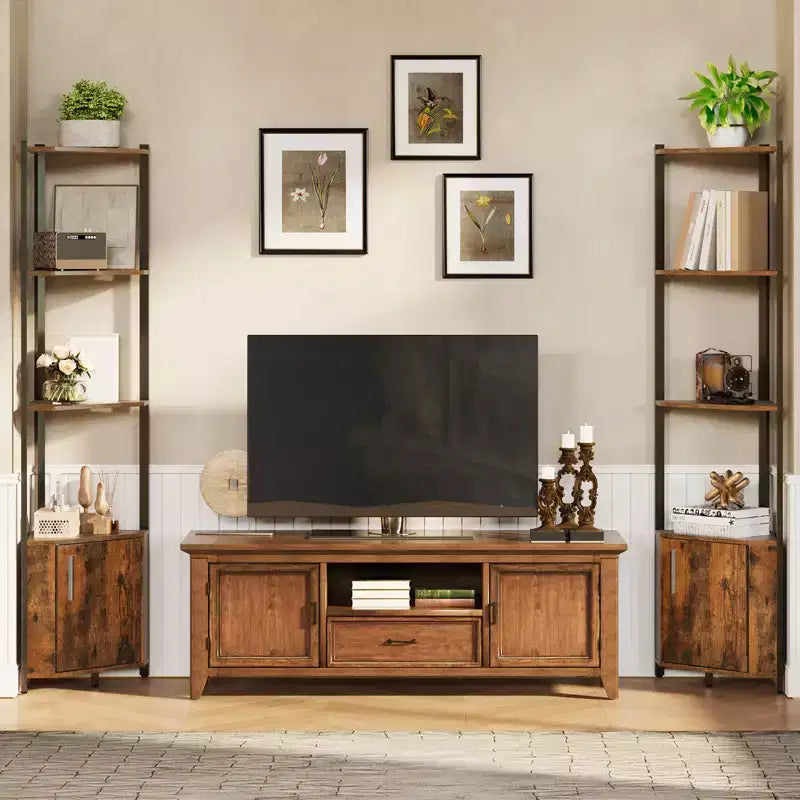 5-Tier Industrial Corner Bookshelf Stand for Bedroom, Living Room, Office, Kitchen and Bathroom