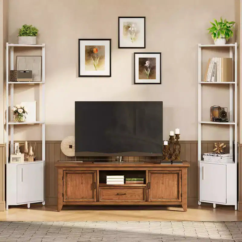 5-Tier Industrial Corner Bookshelf Stand for Bedroom, Living Room, Office, Kitchen and Bathroom