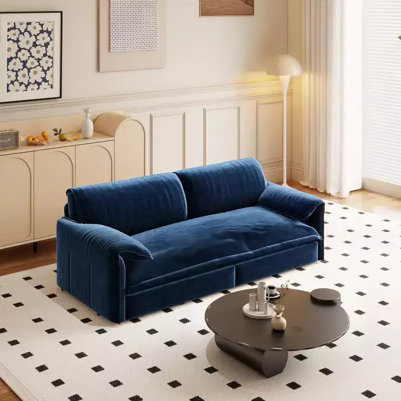 Whisen 3-in-1 Velvet Queen Sleeper Sofa Bed 66" with Side Storage Pockets