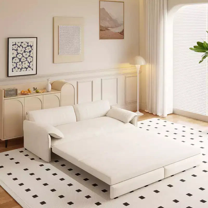 Whisen 3-in-1 Velvet Queen Sleeper Sofa Bed 66" with Side Storage Pockets