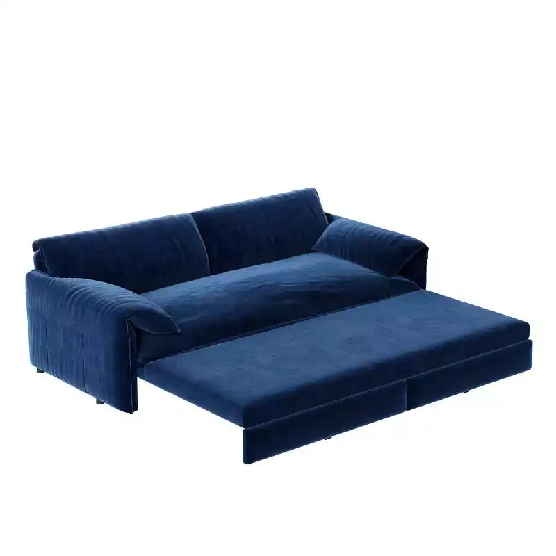 Whisen 3-in-1 Velvet Queen Sleeper Sofa Bed 66" with Side Storage Pockets