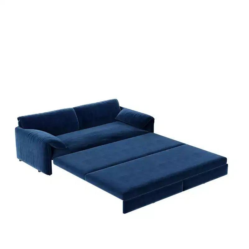 Whisen 3-in-1 Velvet Queen Sleeper Sofa Bed 66" with Side Storage Pockets