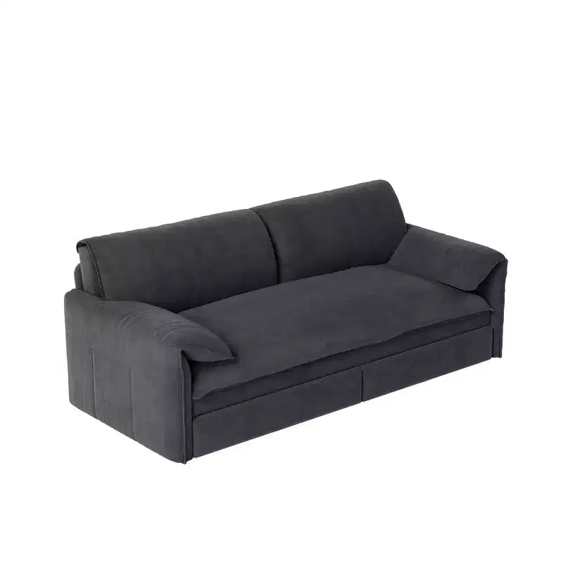 Whisen 3-in-1 Velvet Queen Sleeper Sofa Bed 66" with Side Storage Pockets