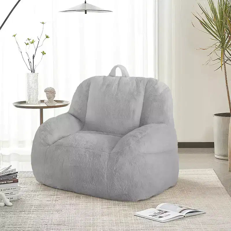 Giant Faux Leather Beanbag Sofa Chair with Padding and Handles for Living Room