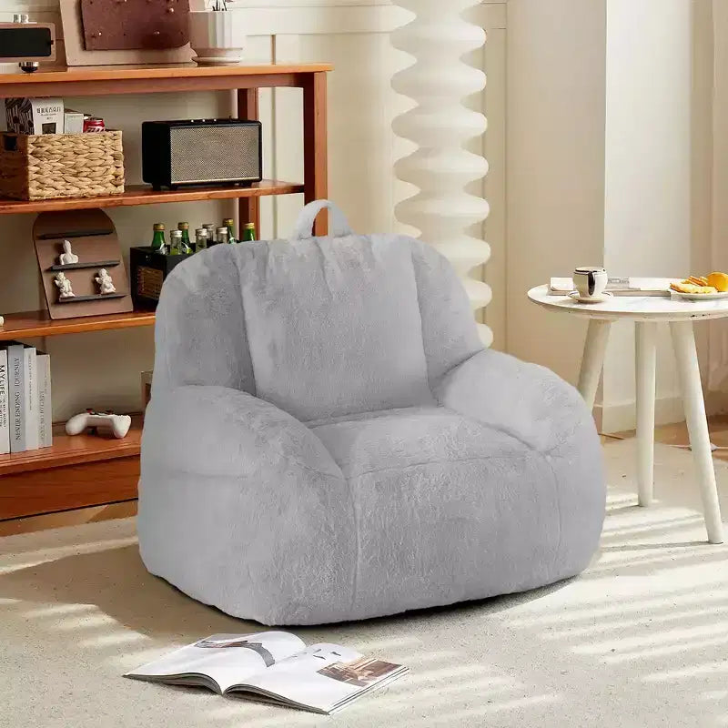 Giant Faux Leather Beanbag Sofa Chair with Padding and Handles for Living Room