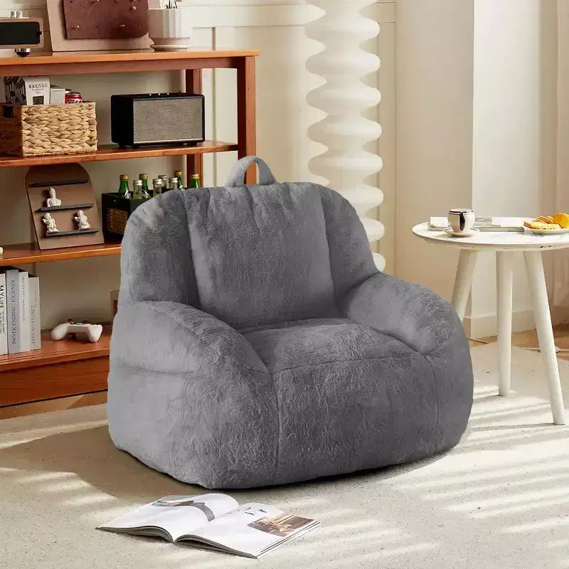 Giant Faux Leather Beanbag Sofa Chair with Padding and Handles for Living Room