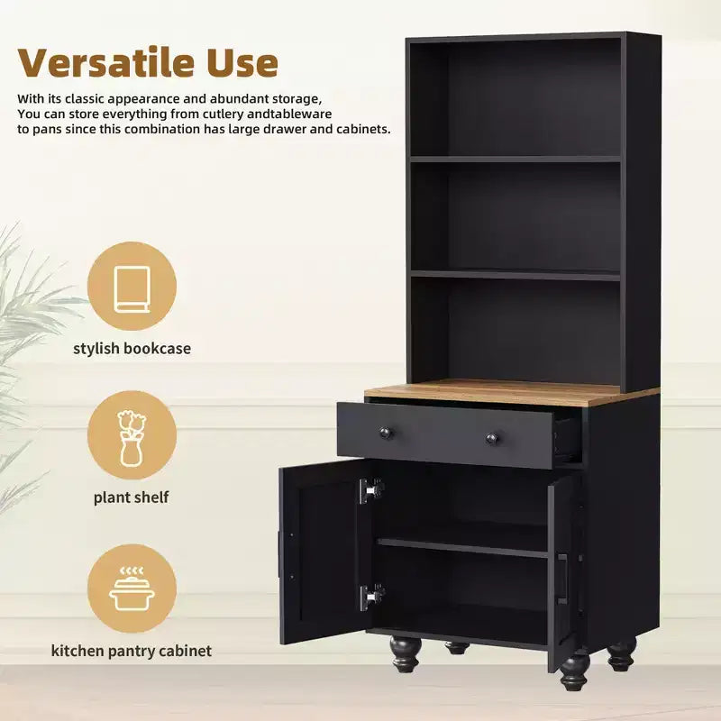 GDFStudio Keith Farmhouse TV Entertainment Center Up to 70 with Adjustable Shelves and Storage