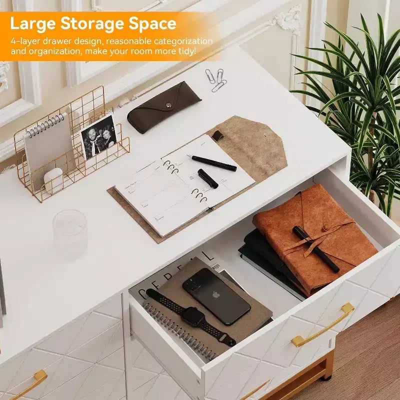 8-Drawer Modern Tall Wooden Dresser with Soft-Close Glides and Anti-Tip Kit
