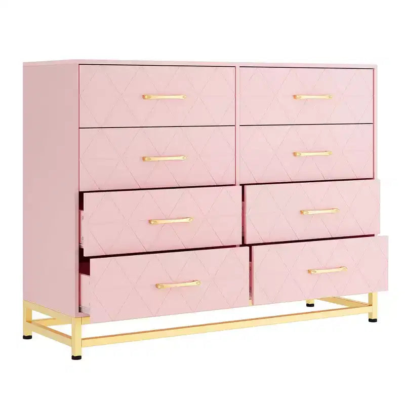 8-Drawer Modern Tall Wooden Dresser with Soft-Close Glides and Anti-Tip Kit
