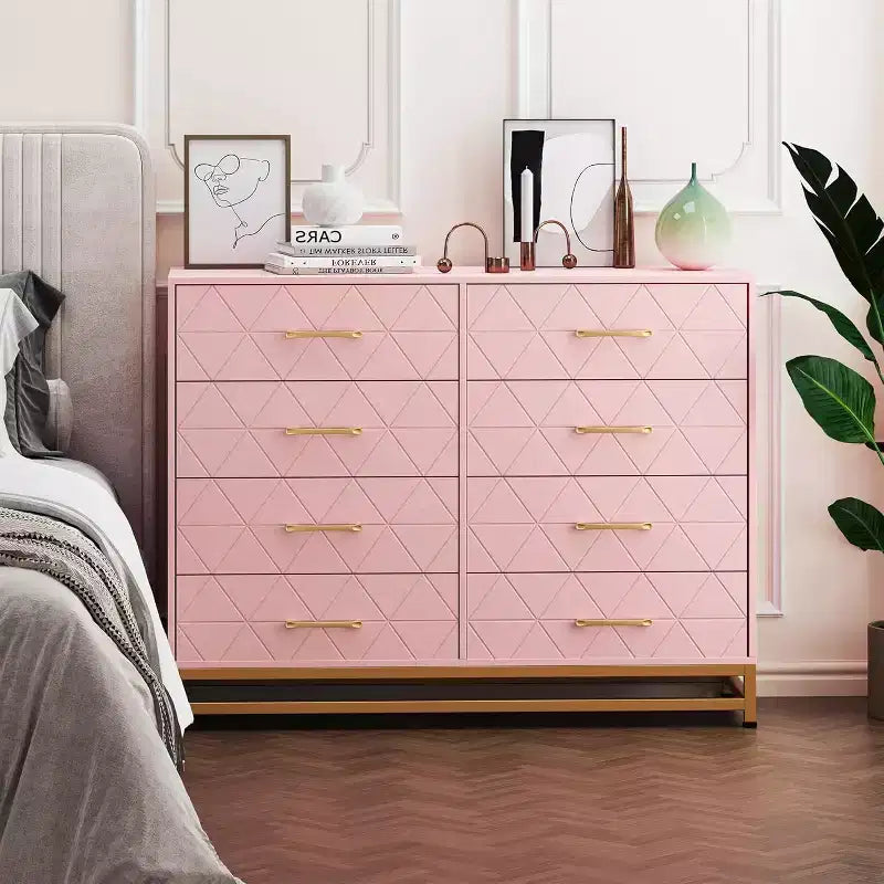 8-Drawer Modern Tall Wooden Dresser with Soft-Close Glides and Anti-Tip Kit