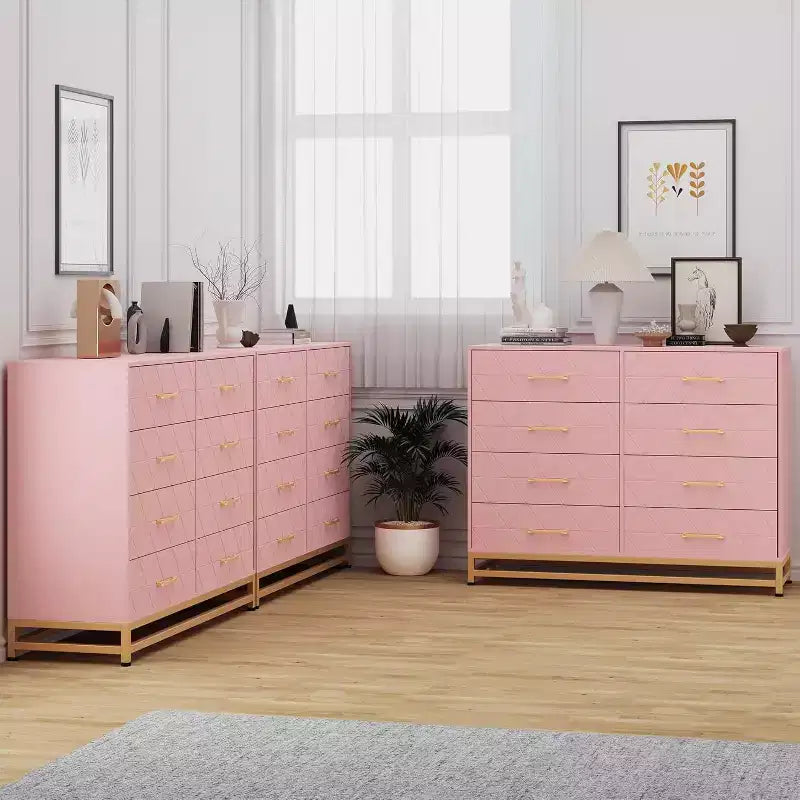 8-Drawer Modern Tall Wooden Dresser with Soft-Close Glides and Anti-Tip Kit