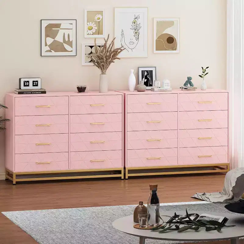 8-Drawer Modern Tall Wooden Dresser with Soft-Close Glides and Anti-Tip Kit