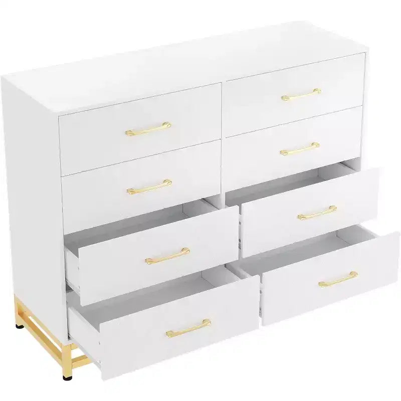 8-Drawer Modern Tall Wooden Dresser with Soft-Close Glides and Anti-Tip Kit