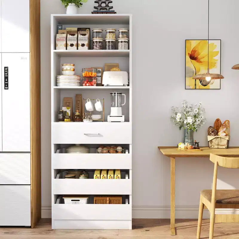 Besiost 80" Tall Pantry Cabinet with Drawers