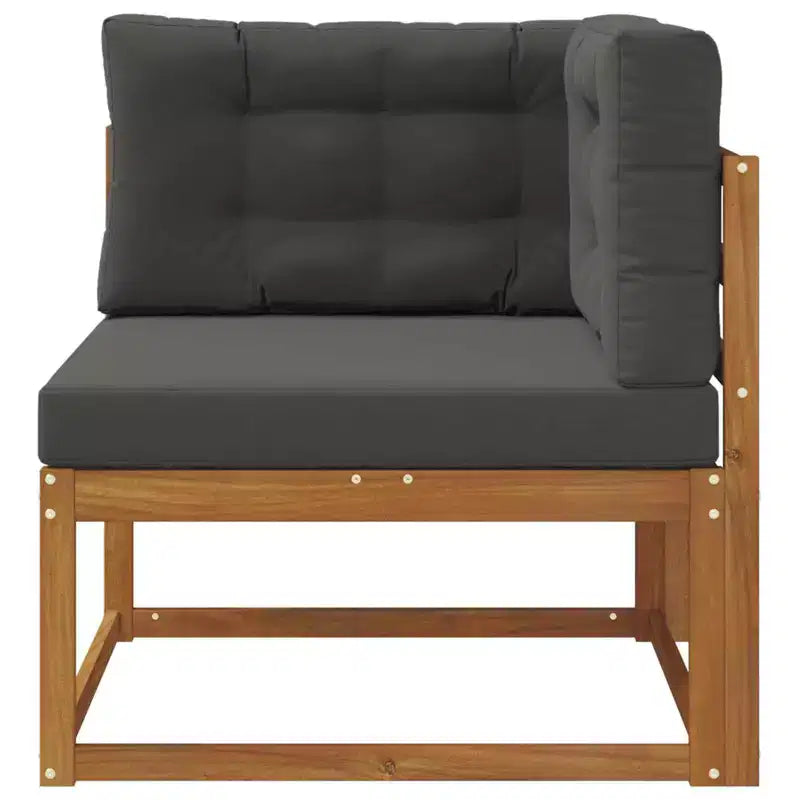 vidaXL Outdoor Corner Sofa in Solid Acacia Wood - Natural Finish