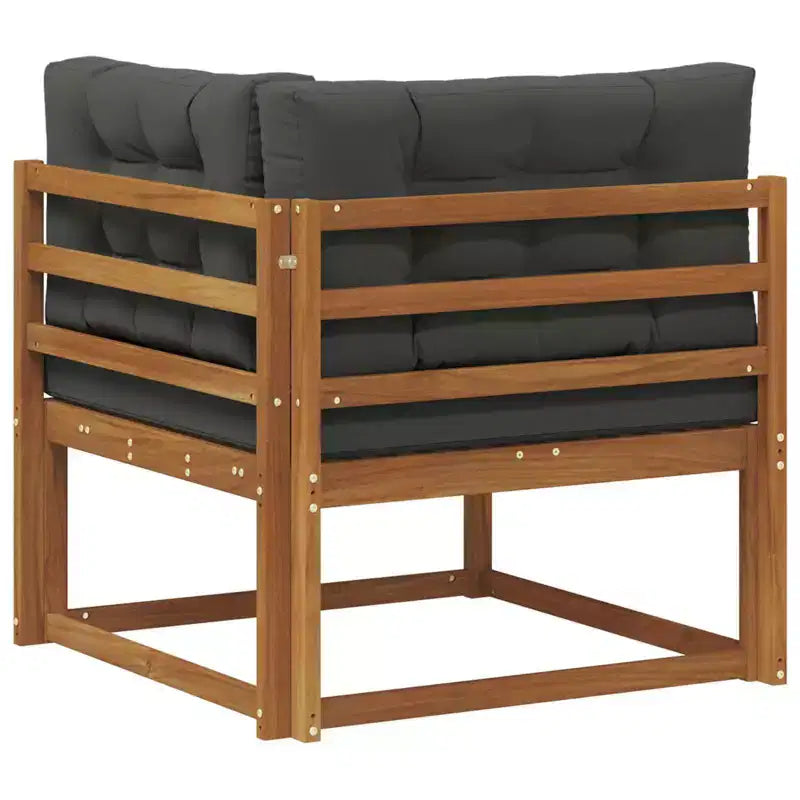 vidaXL Outdoor Corner Sofa in Solid Acacia Wood - Natural Finish
