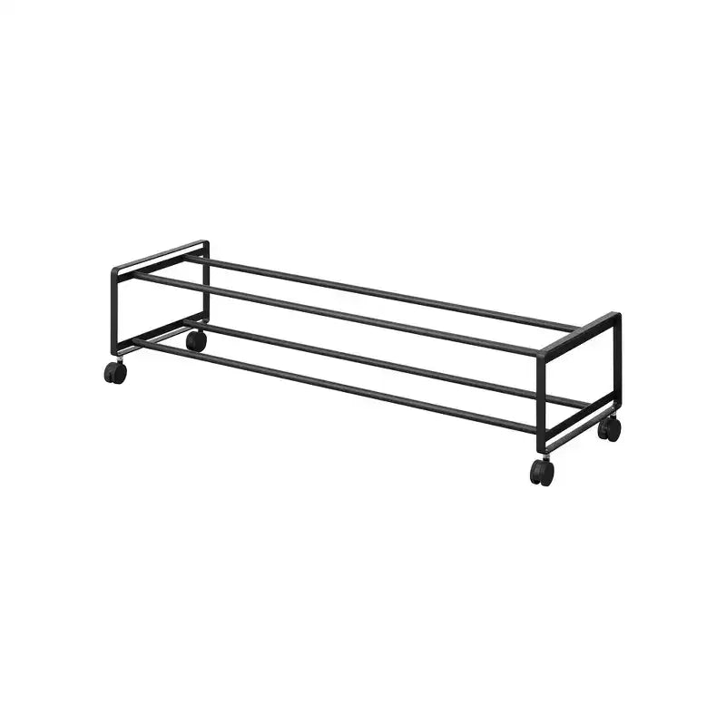 Yamazaki Home Two-Tier Rolling Shoe Rack in Steel - 8 Pairs Capacity