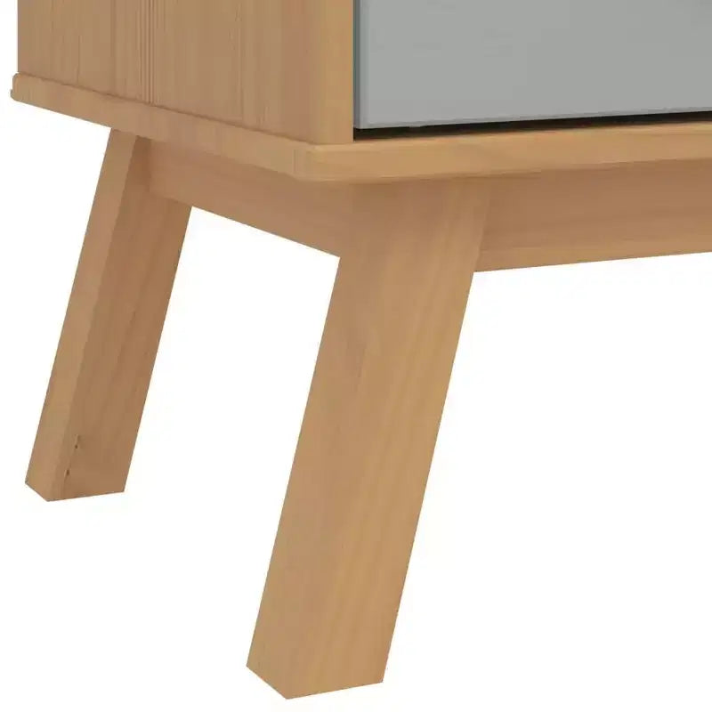 vidaXL Wardrobe in Grey and Brown - Solid Pine Wood and Engineered Wood