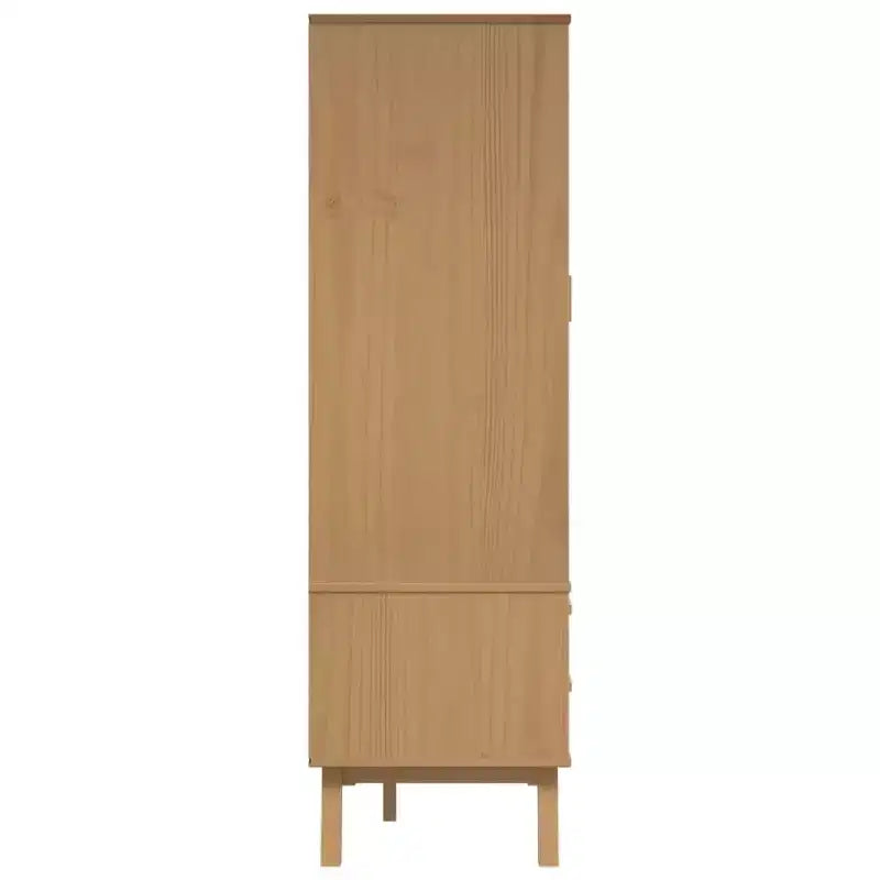 vidaXL Wardrobe in Grey and Brown - Solid Pine Wood and Engineered Wood