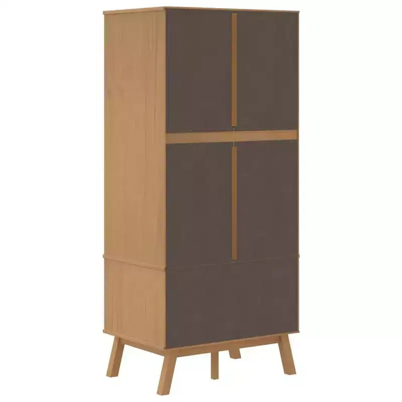vidaXL Wardrobe in Grey and Brown - Solid Pine Wood and Engineered Wood