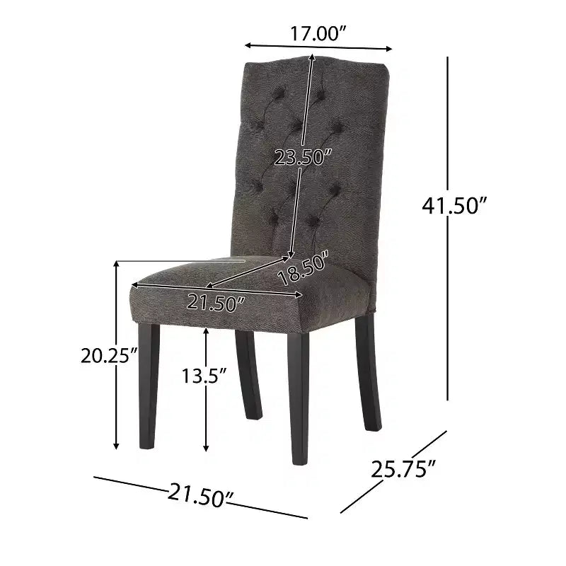 Set of 2 Crown Top Dining Chairs