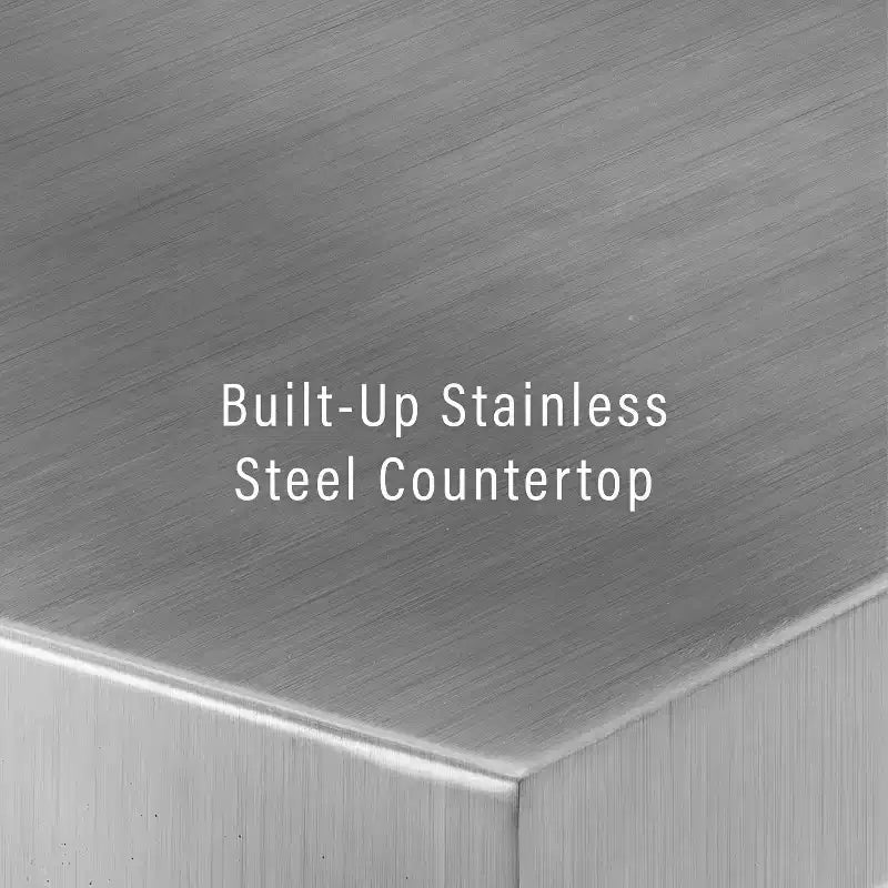 Crosley Silvia Stainless Steel Top Kitchen Island with X-Back Stools - White/Gray
