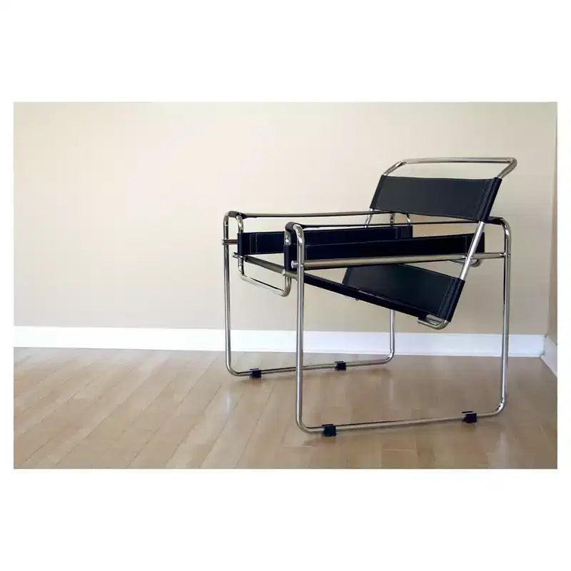 Jericho Faux Leather Accent Chair in Black - Steel Frame, No Assembly Required