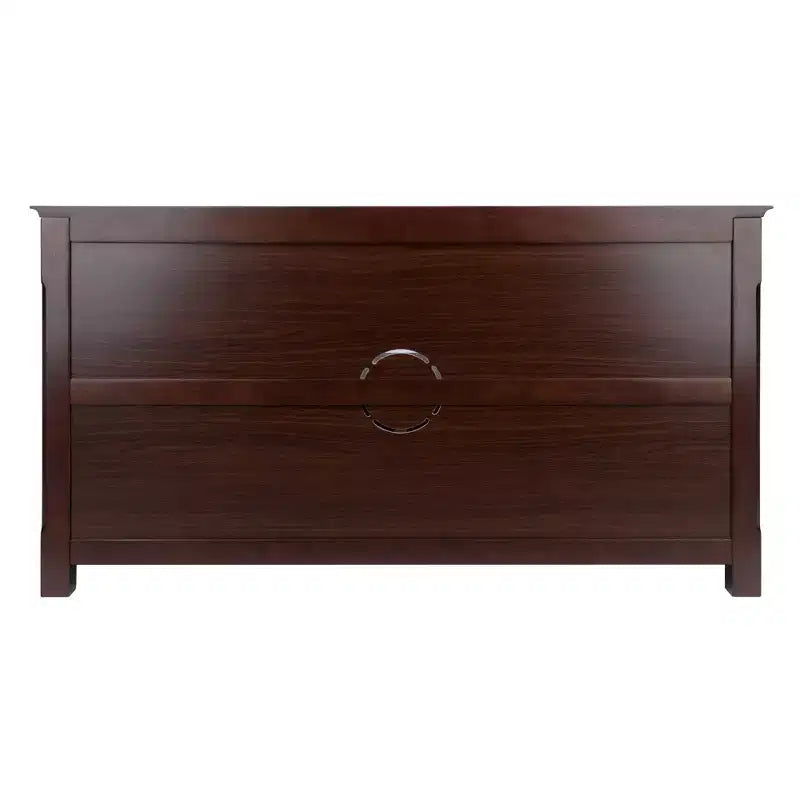 TV Stand for TVs up to 40" - Dark Brown with Beveled Edges, Chrome Pulls and Media Shelf