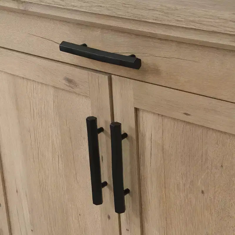 2-Door Library Base Cabinet in Prime Oak with Adjustable Shelf and Storage Drawer - Farmhouse Style