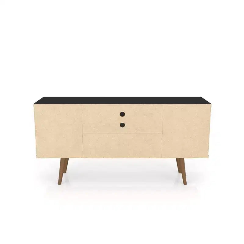 53.14" Mid-Century Modern TV Stand for TVs up to 50" with Tapered Legs and Cord Management