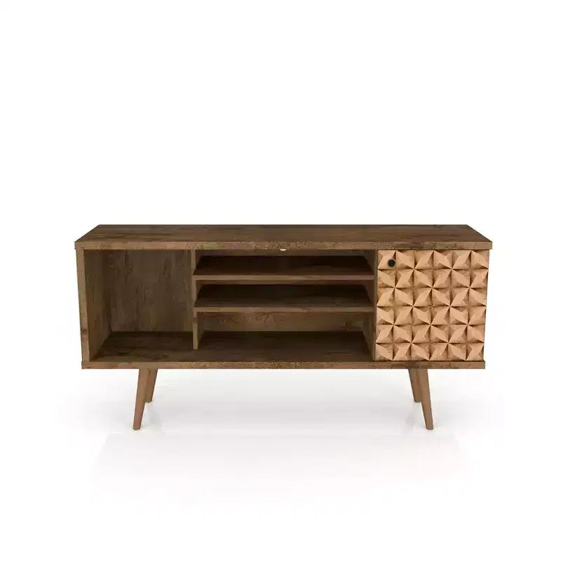 53.14" Mid-Century Modern TV Stand for TVs up to 50" with Tapered Legs and Cord Management