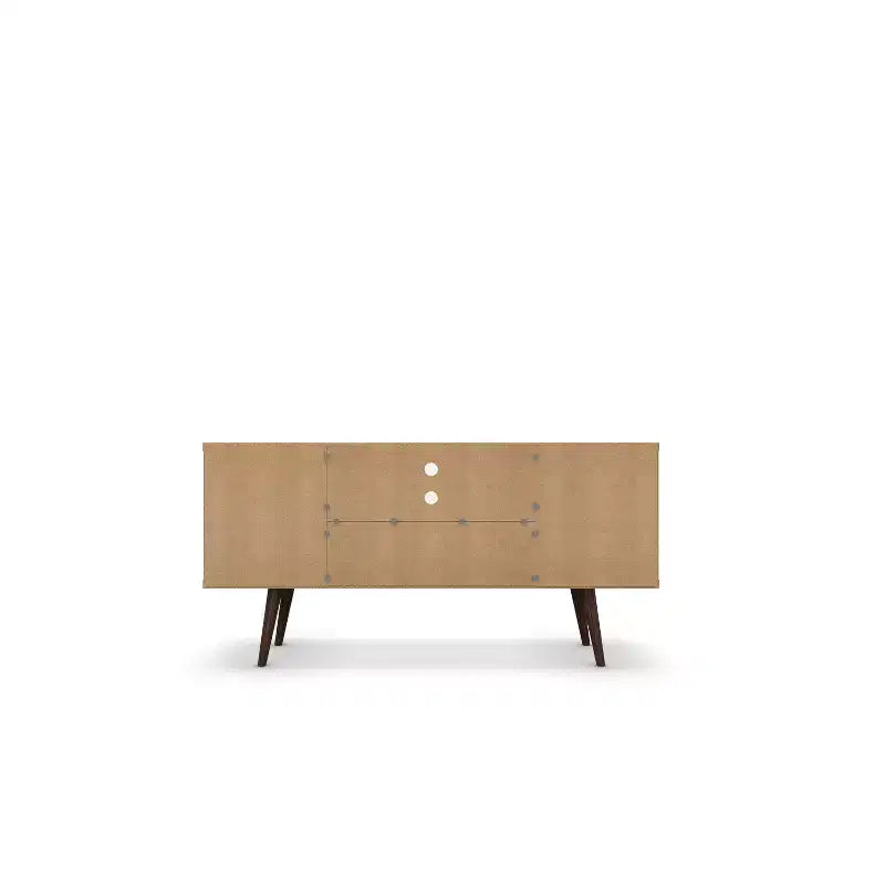 53.14" Mid-Century Modern TV Stand for TVs up to 50" with Tapered Legs and Cord Management