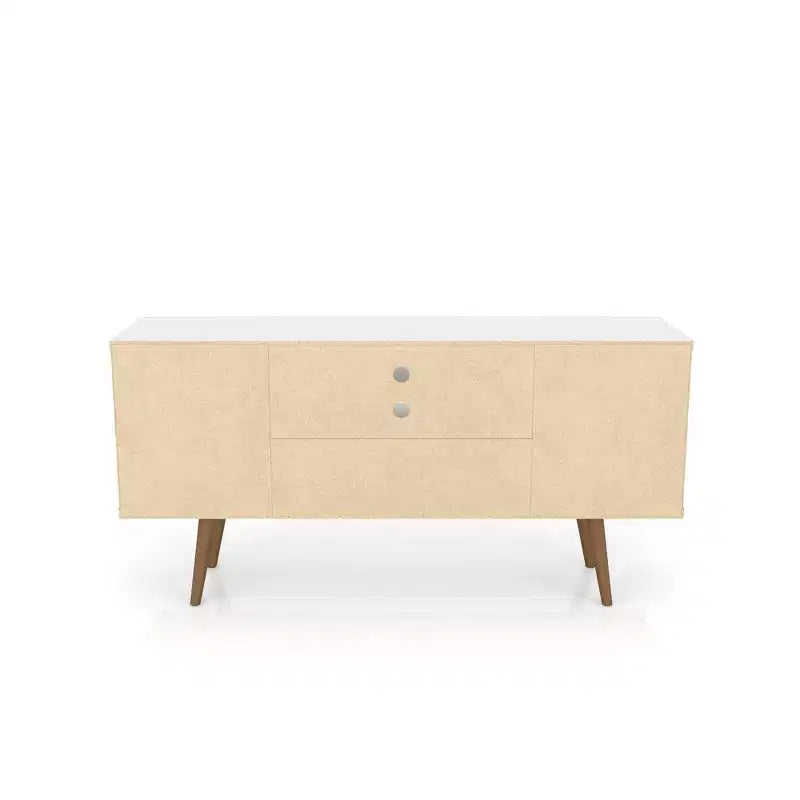 53.14" Mid-Century Modern TV Stand for TVs up to 50" with Tapered Legs and Cord Management